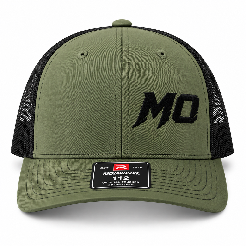 MO Signature Embroidered Trucker Hat – Loden/Black