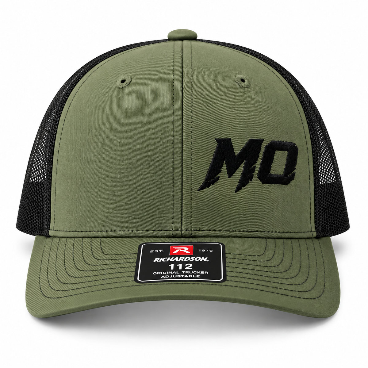 MO Signature Embroidered Trucker Hat – Loden/Black