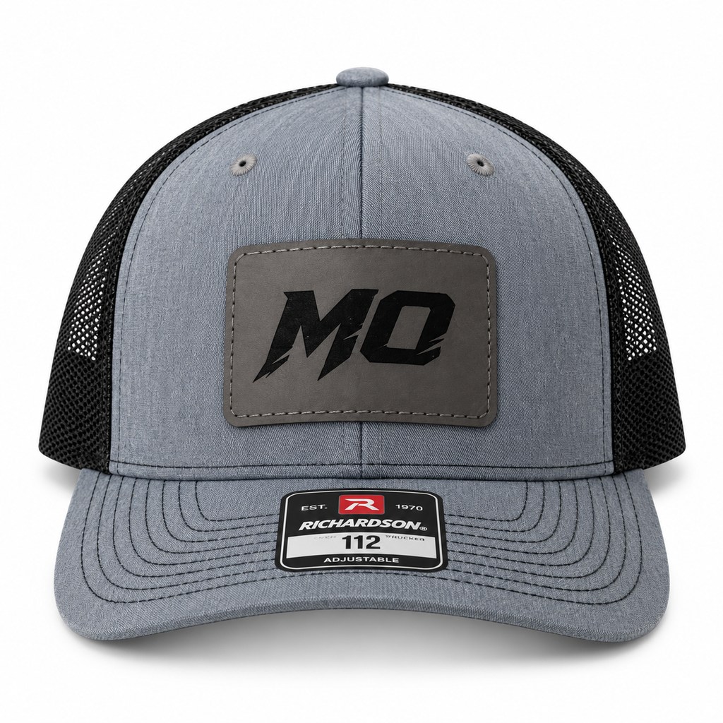 MO Leather Patch Trucker Hat -Heather Gray/Black