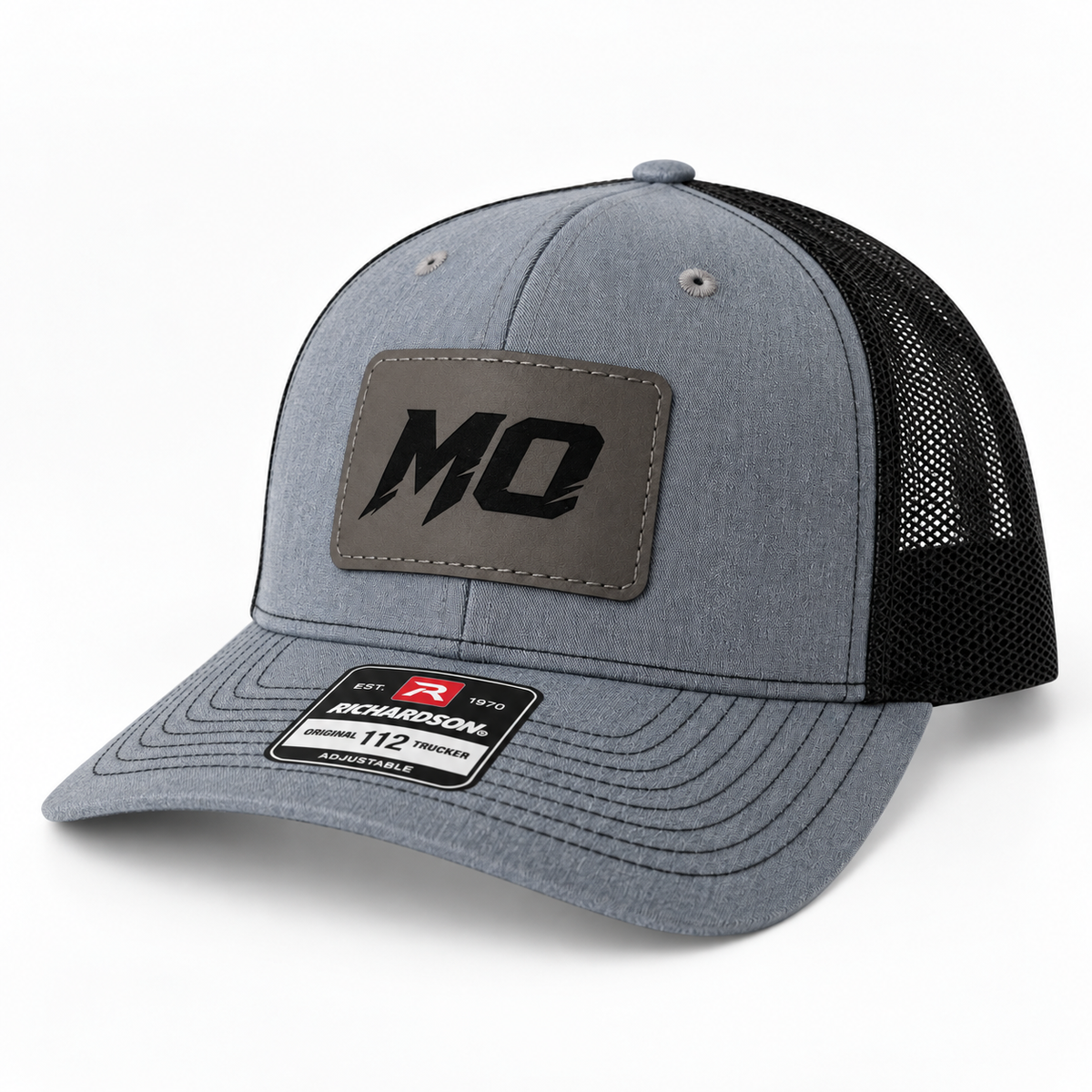 MO Leather Patch Trucker Hat -Heather Gray/Black